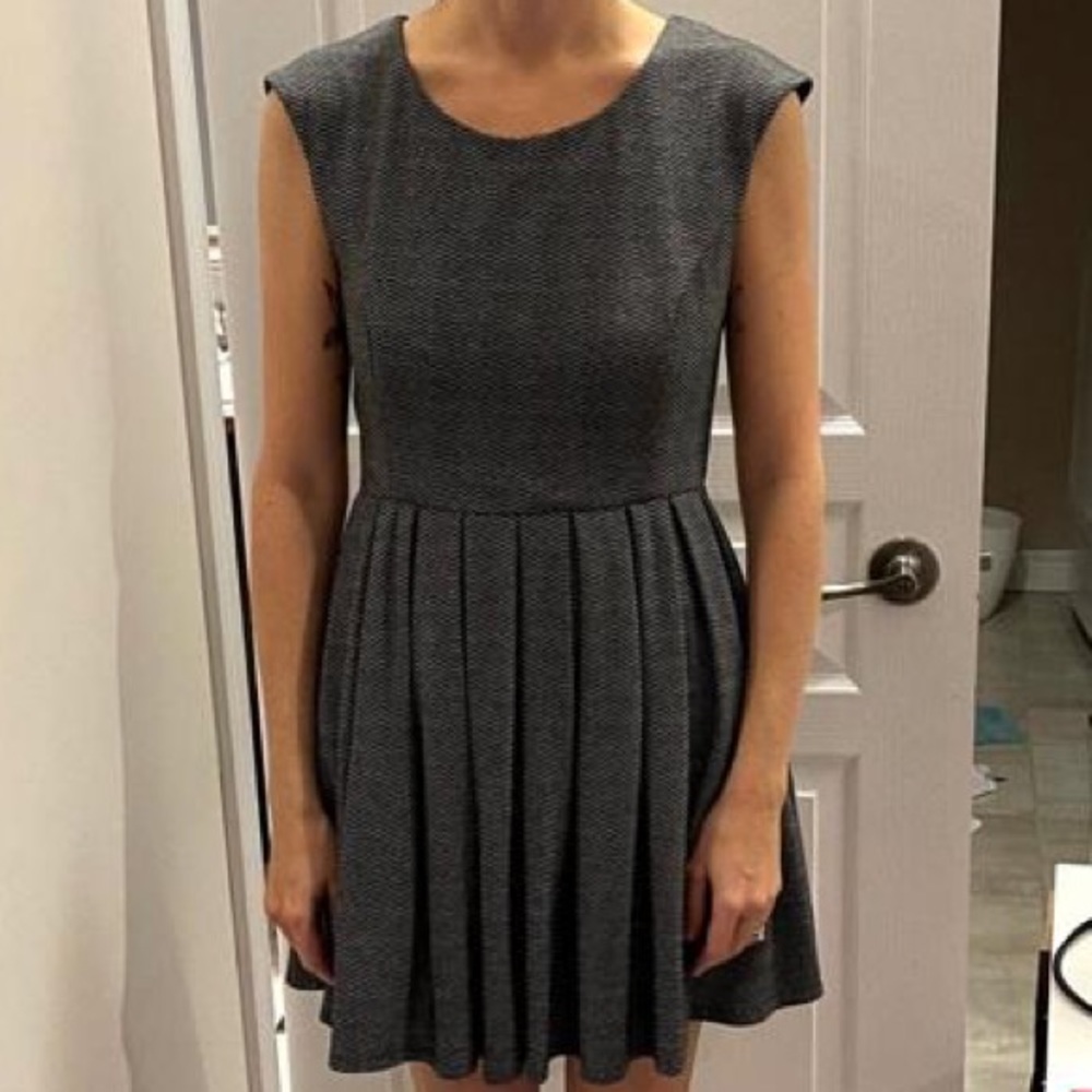 Grey and Black ZigZag Dress